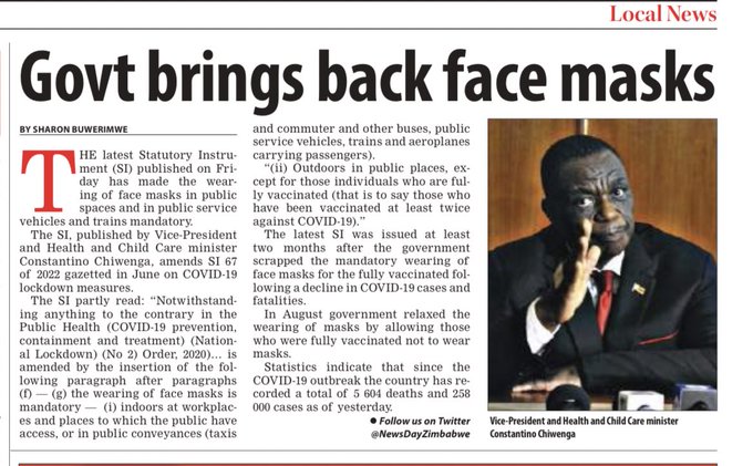Govt brings back face masks