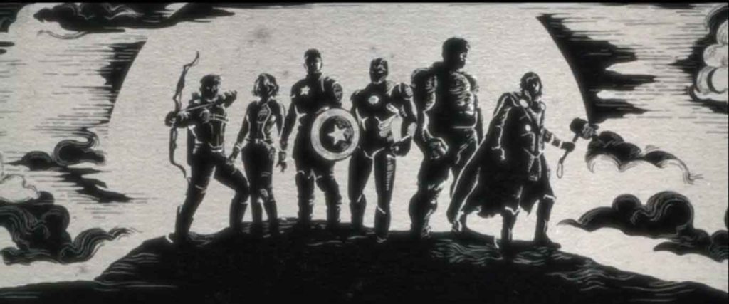 Avengers black and white sketch from werewolf by night intro