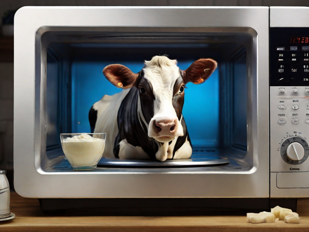 Cow in a microwave oven
