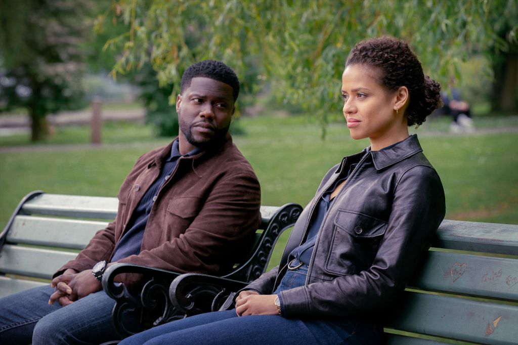Kevin Hart and Gugu Mbatha in Lift