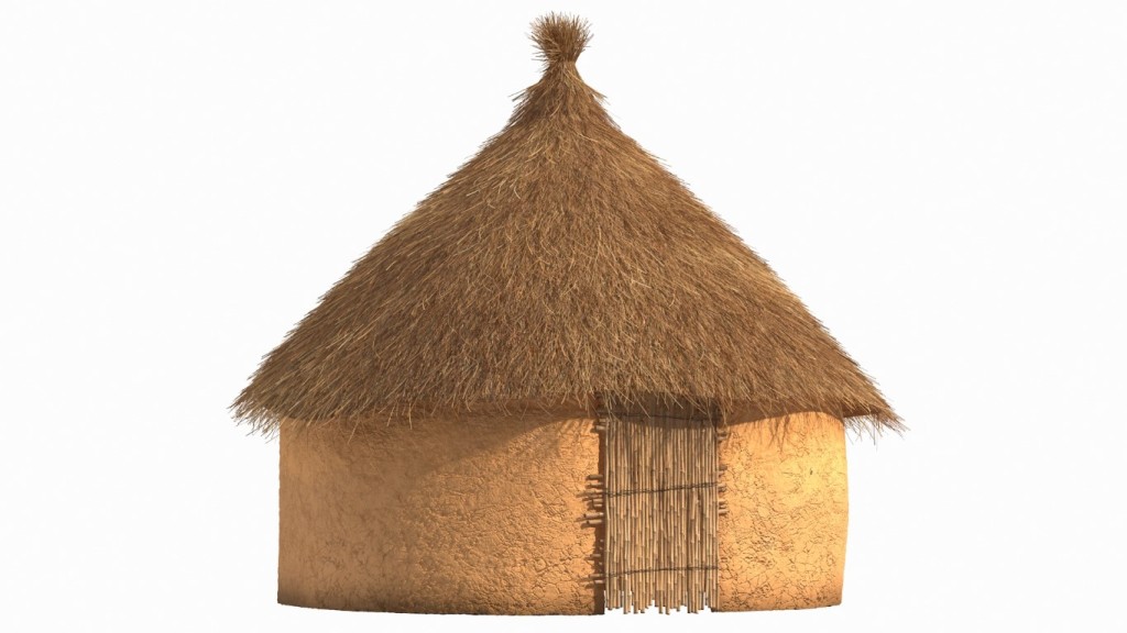 Round hut with thatched roof
