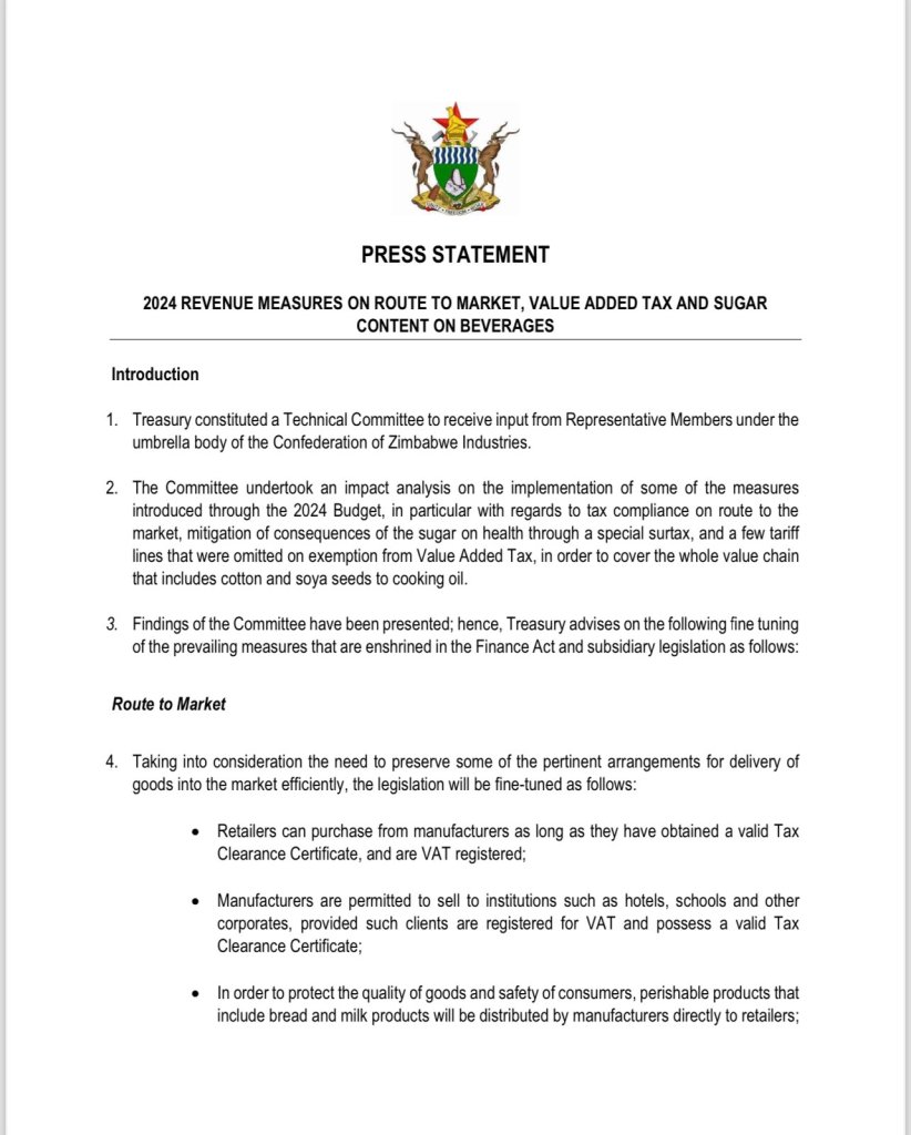 2024 Zimbabwe revenue measures 